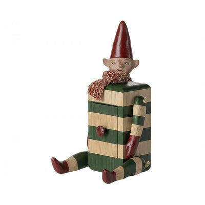 Nisse med skuffe, grøn, maileg