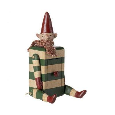 Nisse med skuffe, grøn, maileg