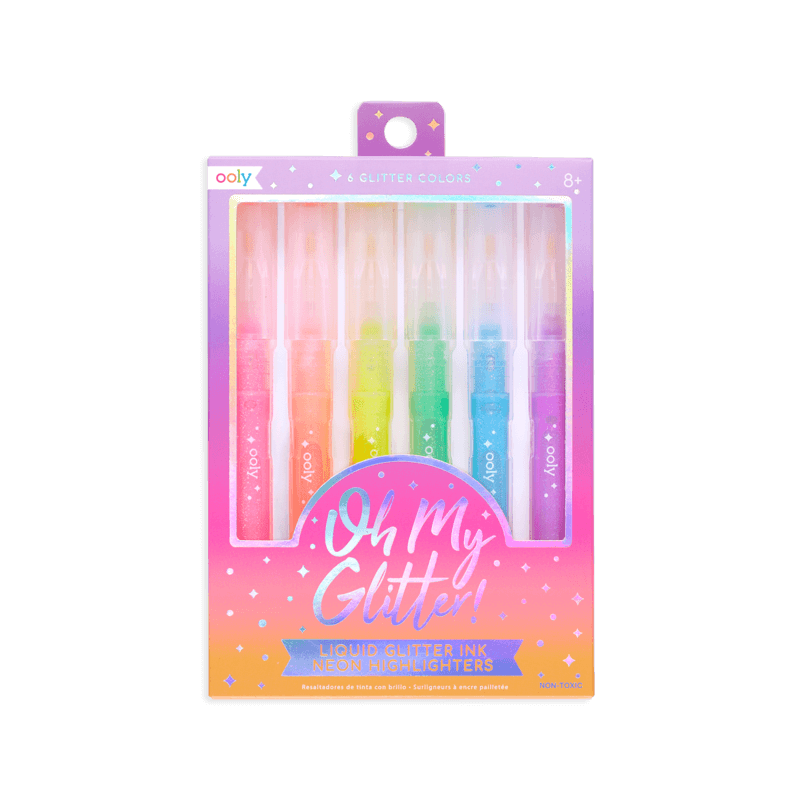 Neon Glitter Highlighters, 6 Farver, Ooly