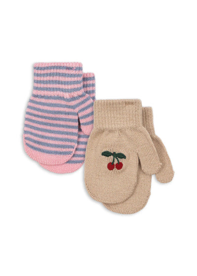 2-Pak Vanter, Cherry/Stripe, Konges Sløjd