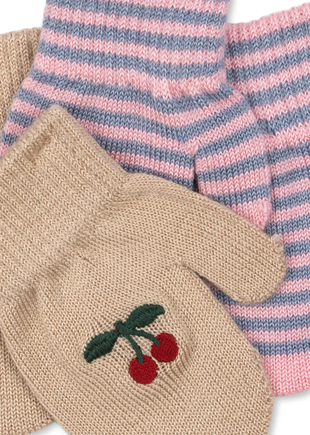 2-Pak Vanter, Cherry/Stripe, Konges Sløjd