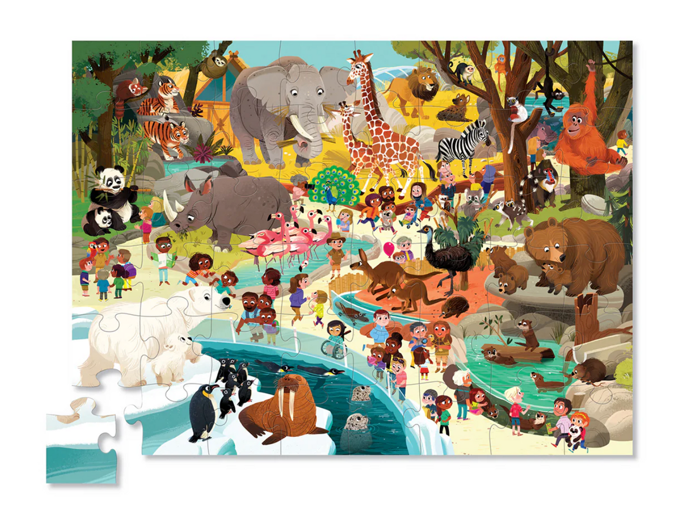 En Dag i Zoo, Gulvpuslespil, 48 Brikker, Crocodile Creek