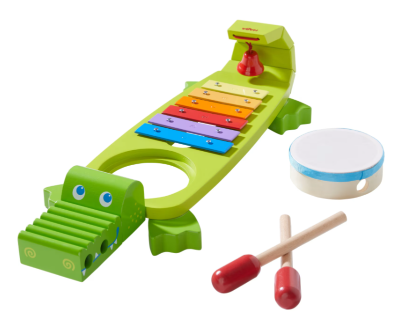 Krokodille xylofon, musikinstrumenter, trælegetøj