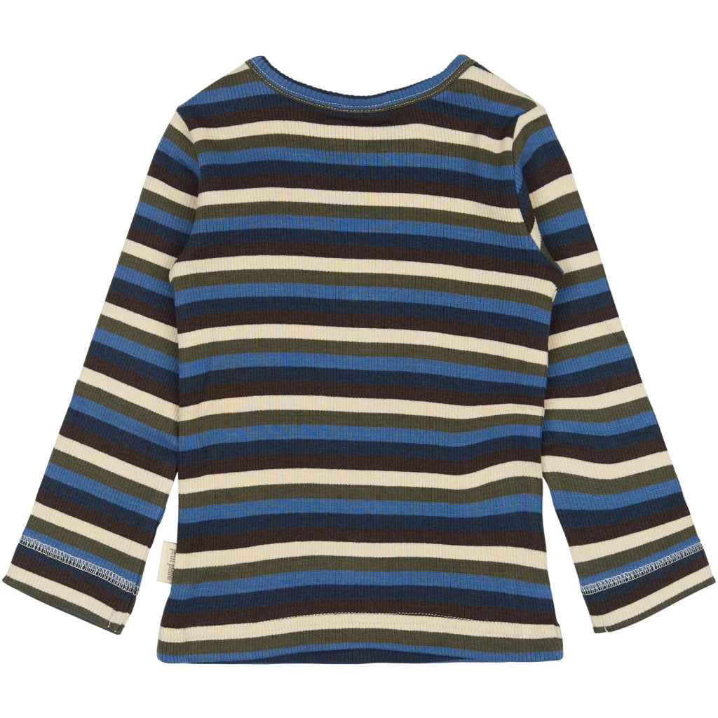 Bluse Modal Multi Stripe, True Navy, Petit Piao
