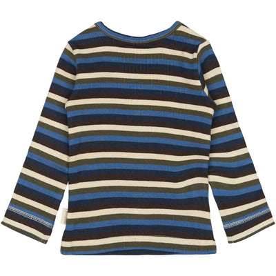 Bluse Modal Multi Stripe, True Navy, Petit Piao