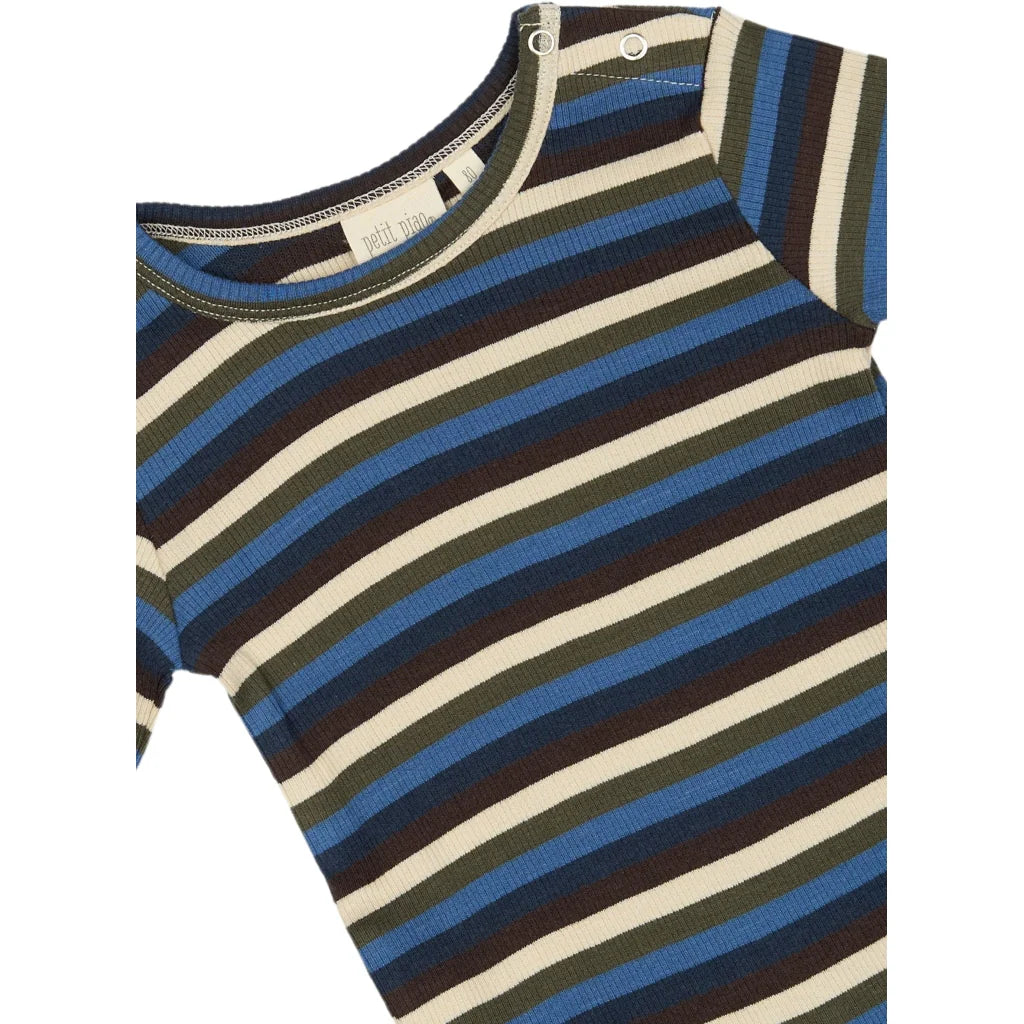 Bluse Modal Multi Stripe, True Navy, Petit Piao