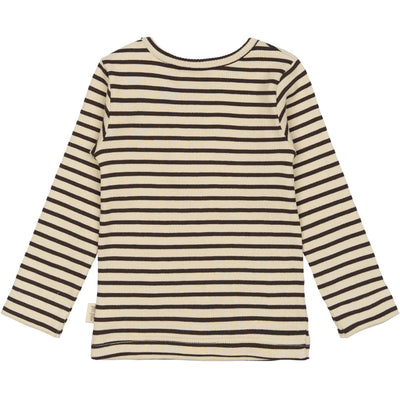 Bluse Modal Stripe, Coffee Bean/Off White, Petit Piao
