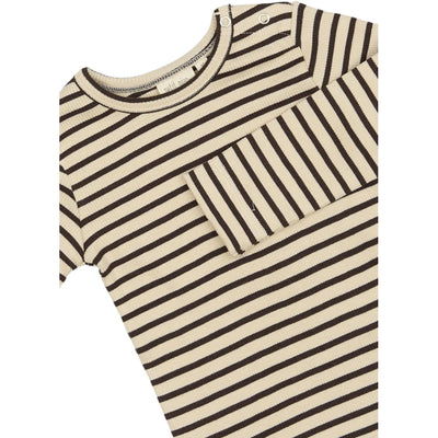 Bluse Modal Stripe, Coffee Bean/Off White, Petit Piao