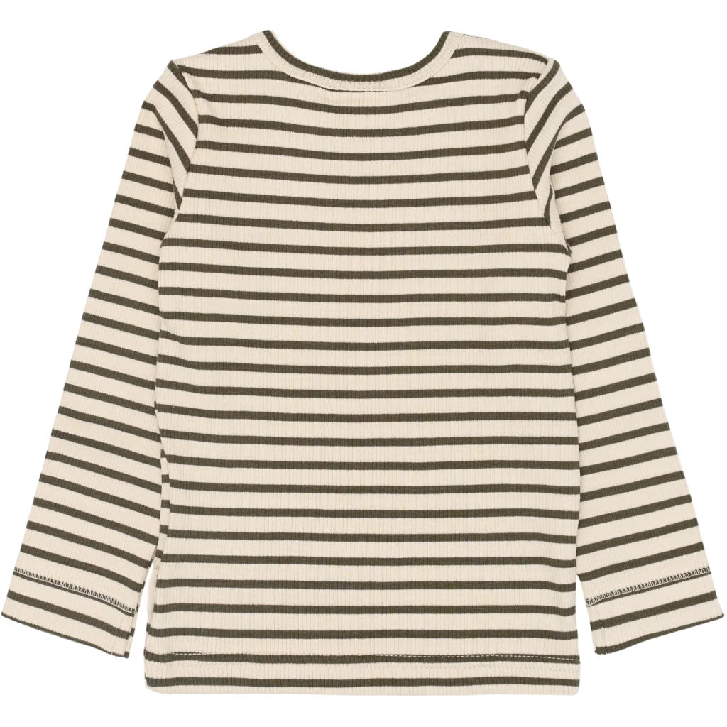 Bluse Modal Stripe, Green Leaf/Off White, Petit Piao