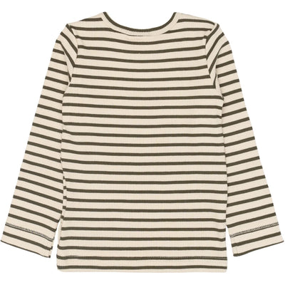 Bluse Modal Stripe, Green Leaf/Off White, Petit Piao
