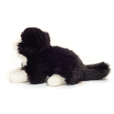 Sort-Hvid Kat, Liggende, 20 cm, Teddy Hermann