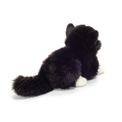 Sort-Hvid Kat, Liggende, 20 cm, Teddy Hermann
