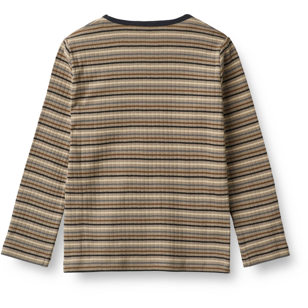 Stig T-shirt, Multi Stripe, Wheat - bagfra