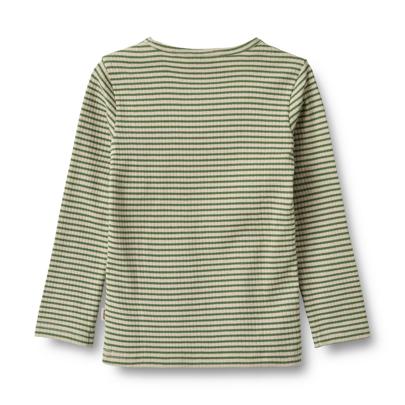 Stig Langærmet T-shirt, Elm Green Stripe, Wheat