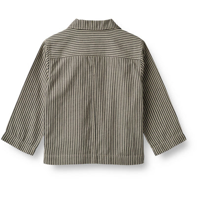 Avi Overshirt, Black coal stripe, Wheat