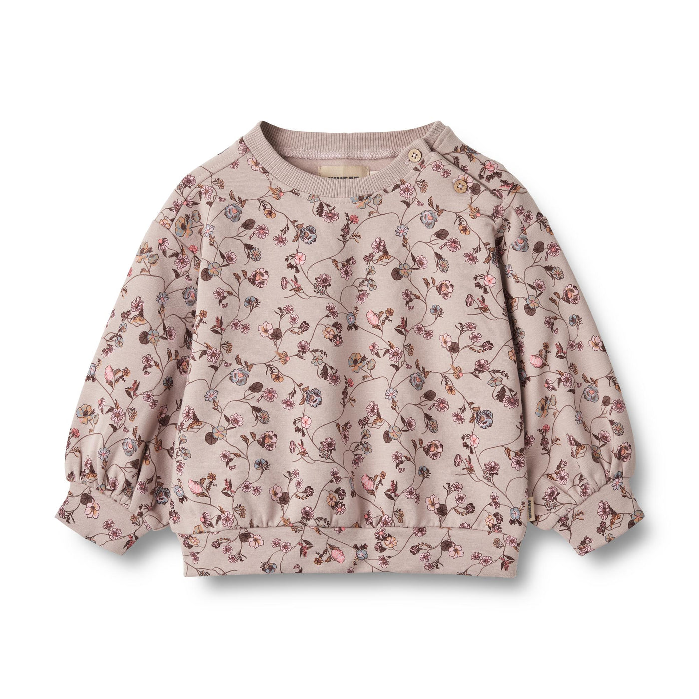 Lia Sweatshirt, Baby, Dry Rose Flower Vine, Wheat