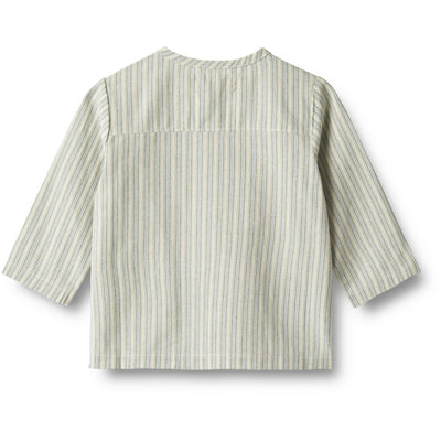 Bjørk skjorte, Aquablue Stripe, Wheat