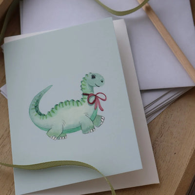 a6 lykønskningskort med dino