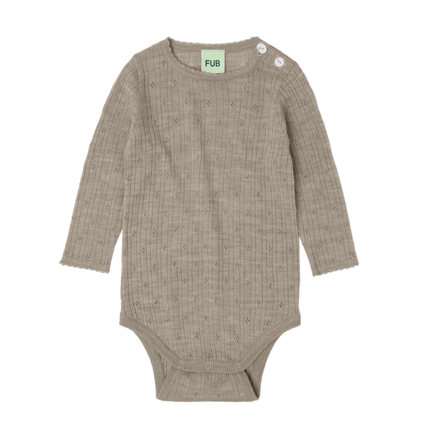 FUB body til baby, pointelle, Merinould, uld, tøj til baby