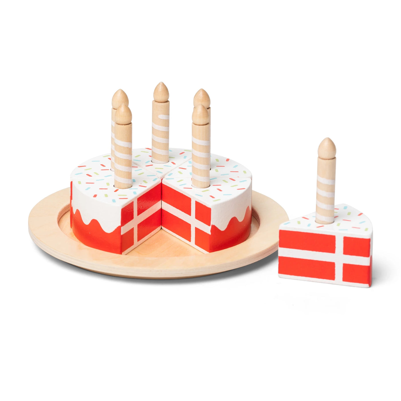 Lagkage i træ, MaMaMeMo, fødselsdagskage, legetøj i træ, legemad