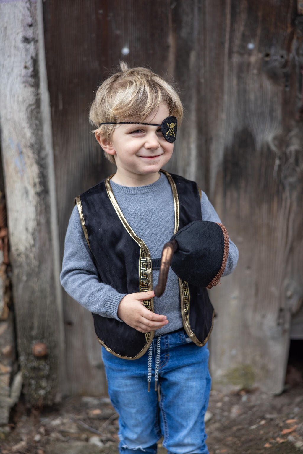 Pirat Vest Med Klap, 4-7 år, Great Pretenders