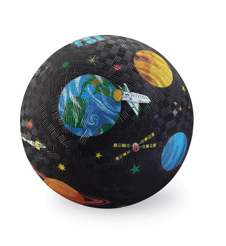 Gummibold, 18 cm, Sort med Planeter, Crocodile Creek