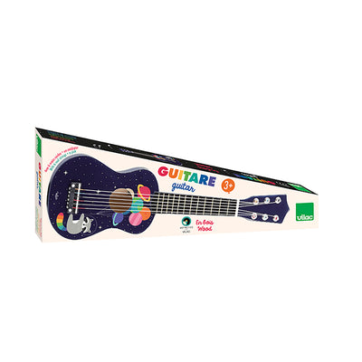 Guitar i træ, emballage, guitar til børn