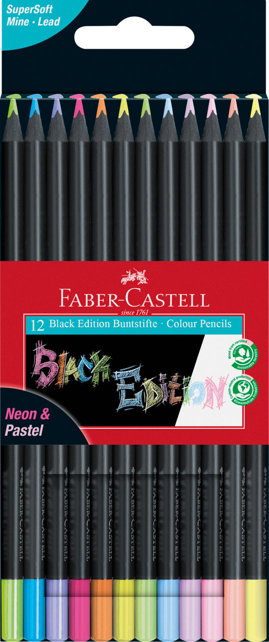 12 farveblyanter, Neon/Pastel, Faber-Castell