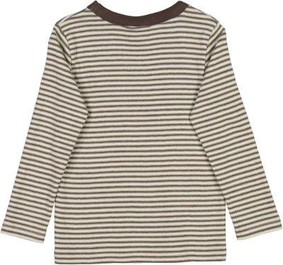 Spruce Langærmet T-shirt, Mulch Stripe, Wheat