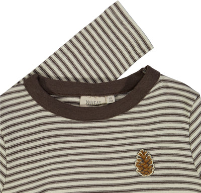 Spruce Langærmet T-shirt, Mulch Stripe, Wheat