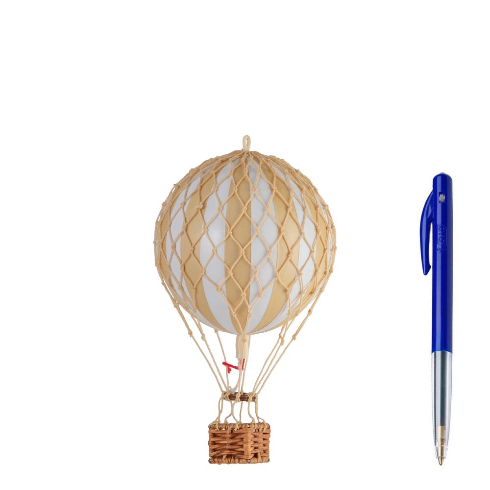 Luftballon White/Ivory, 8,5 cm. Floating The Skies, Authentic Models - ved siden af kuglepen for at vise størrelse