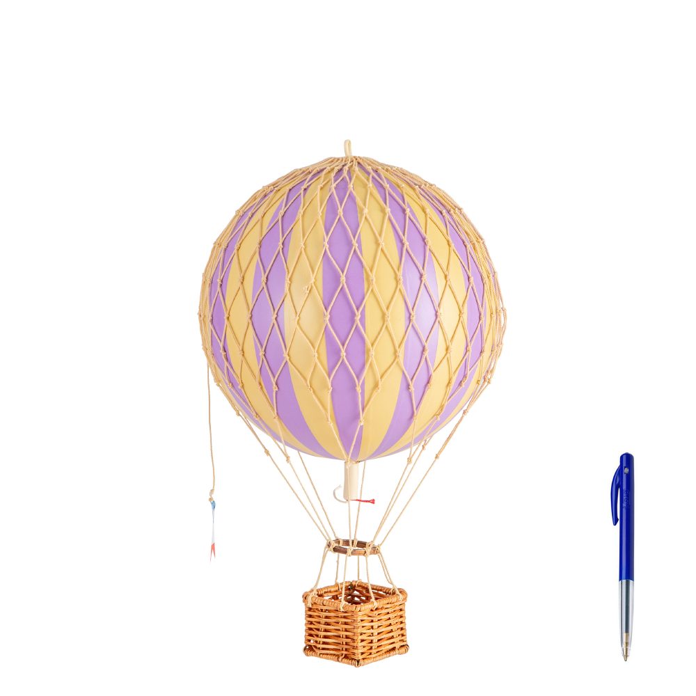 Luftballon Lavender, 18 cm. Travels Light, Authentic Models - målt ved siden af en kuglepen