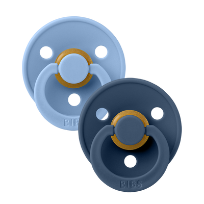2-Pak Sut Sky Blue-Steel Blue, Str. 2, 6-18 mdr. Bibs - set forfra