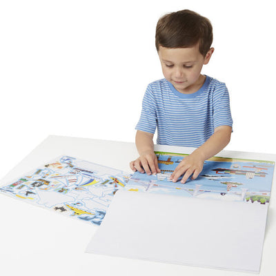 barn leger med Legebog med Klistermærker, Køretøjer, Melissa & Doug