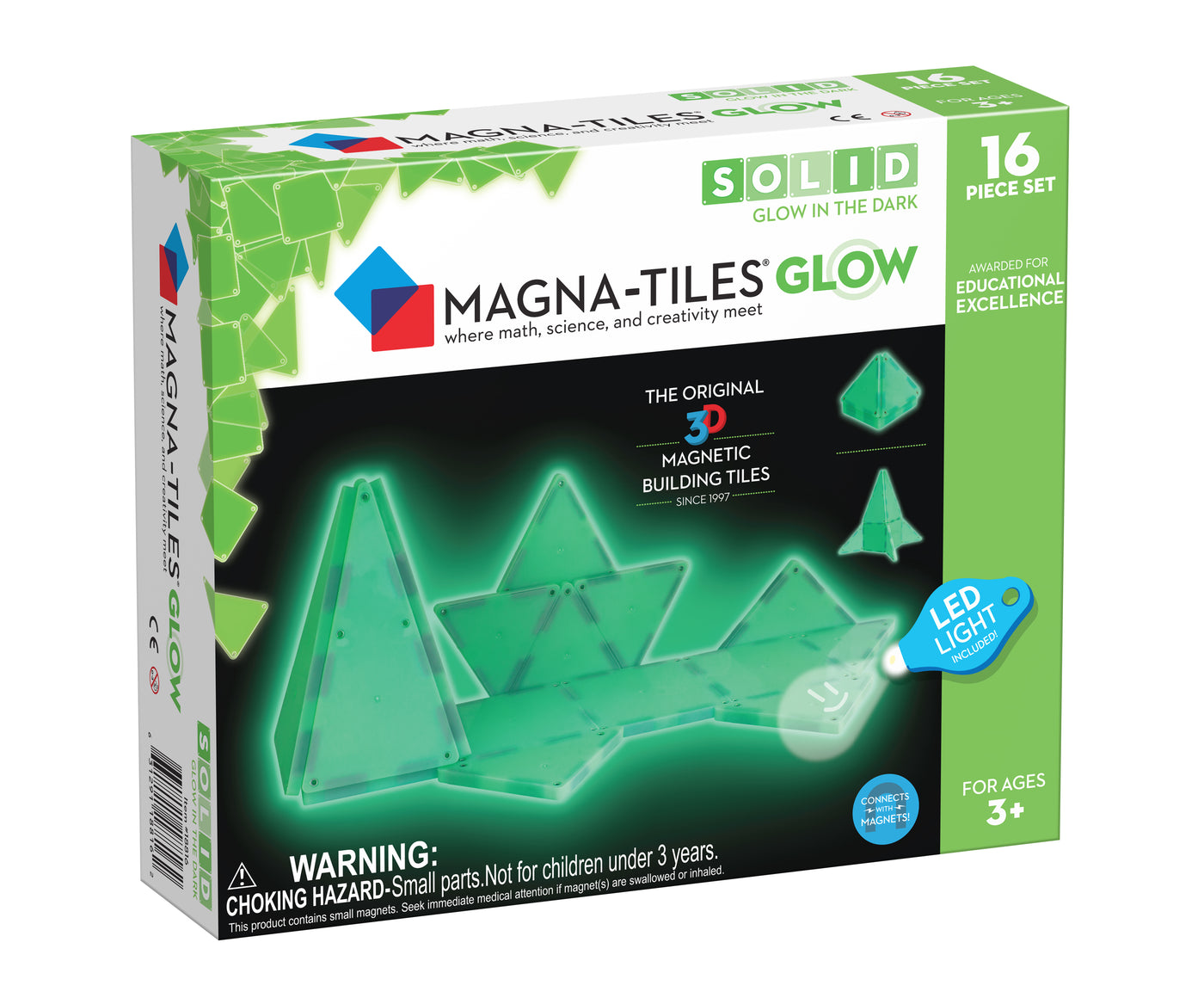 Magna-Tiles Glow, 16 stk. Selvlysende Brikker