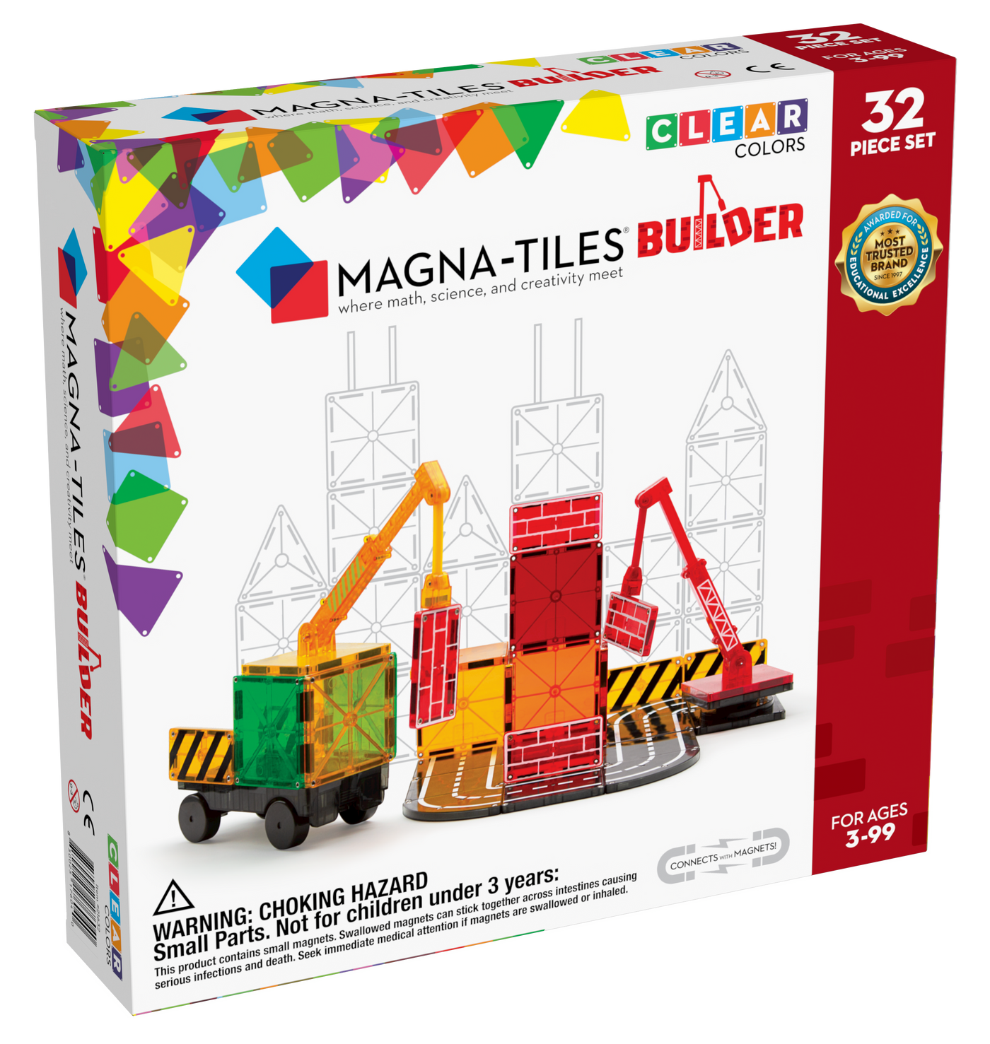 Magna-Tiles Builder, 32 stk. magnetisk byggelegetøj