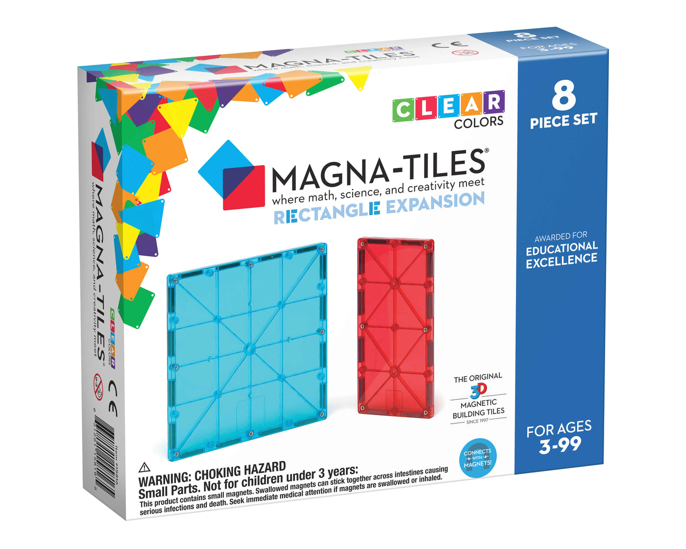 Magna-Tiles, 8 stk. Rektangler