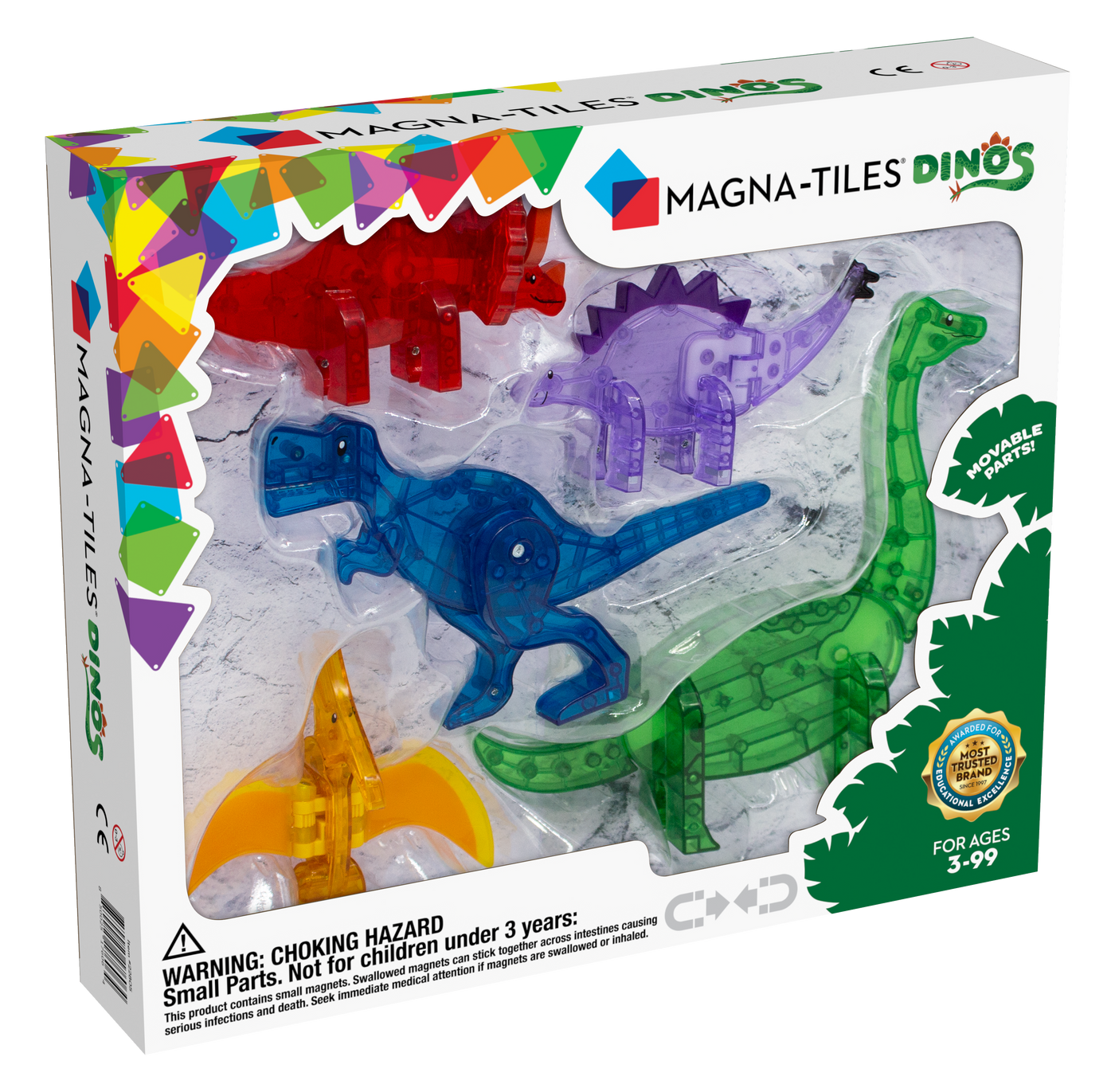 Magna-Tiles, Dinosaurer, 5 stk.