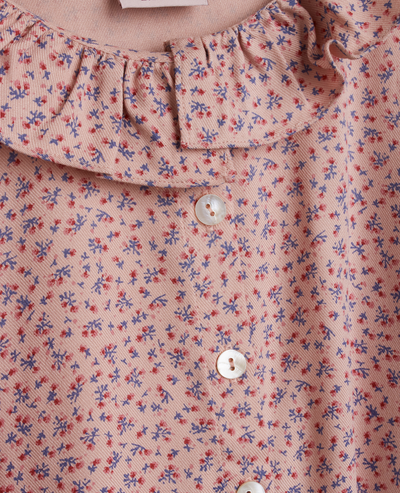 Detalje Rosa Blomstret Bluse, Korte Ærmer, NOA NOA Miniature