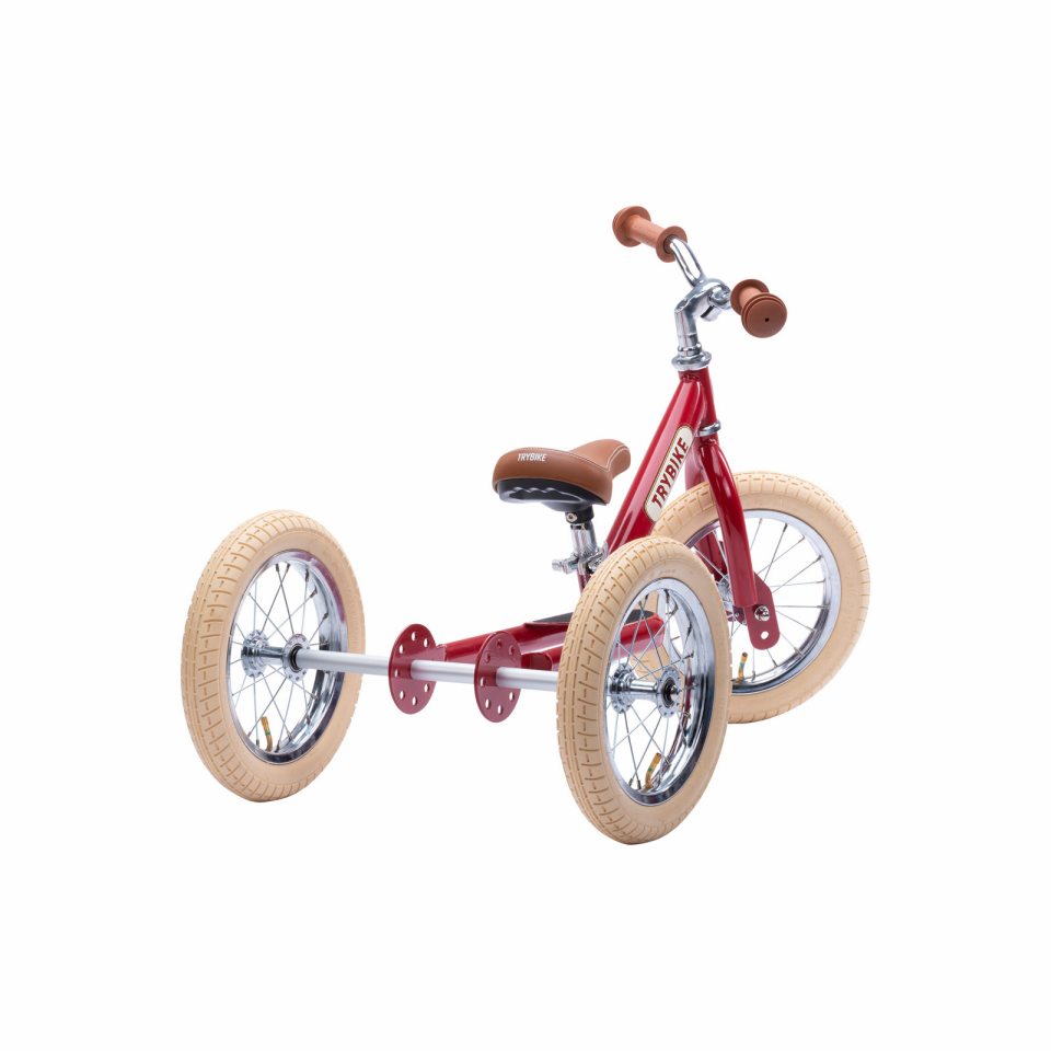 Balancecykel Tre Hjul, Vintage Red, Trybike- bagfra