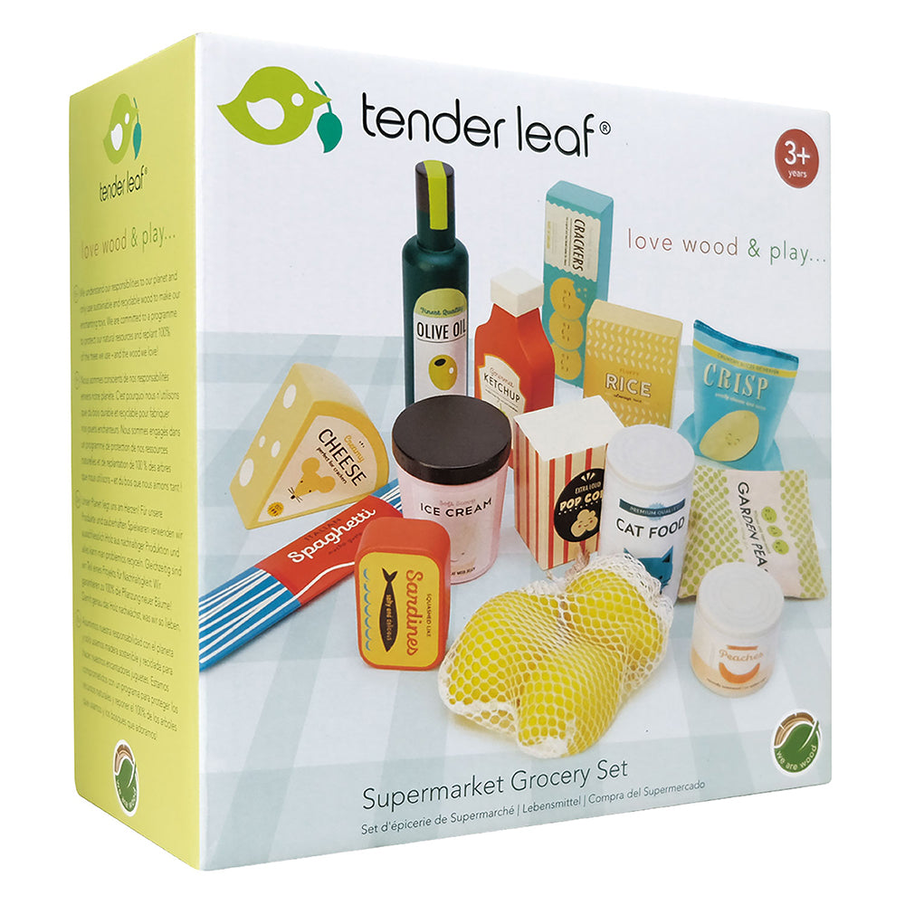 Supermarked indkøbsvarer fra tender leaf