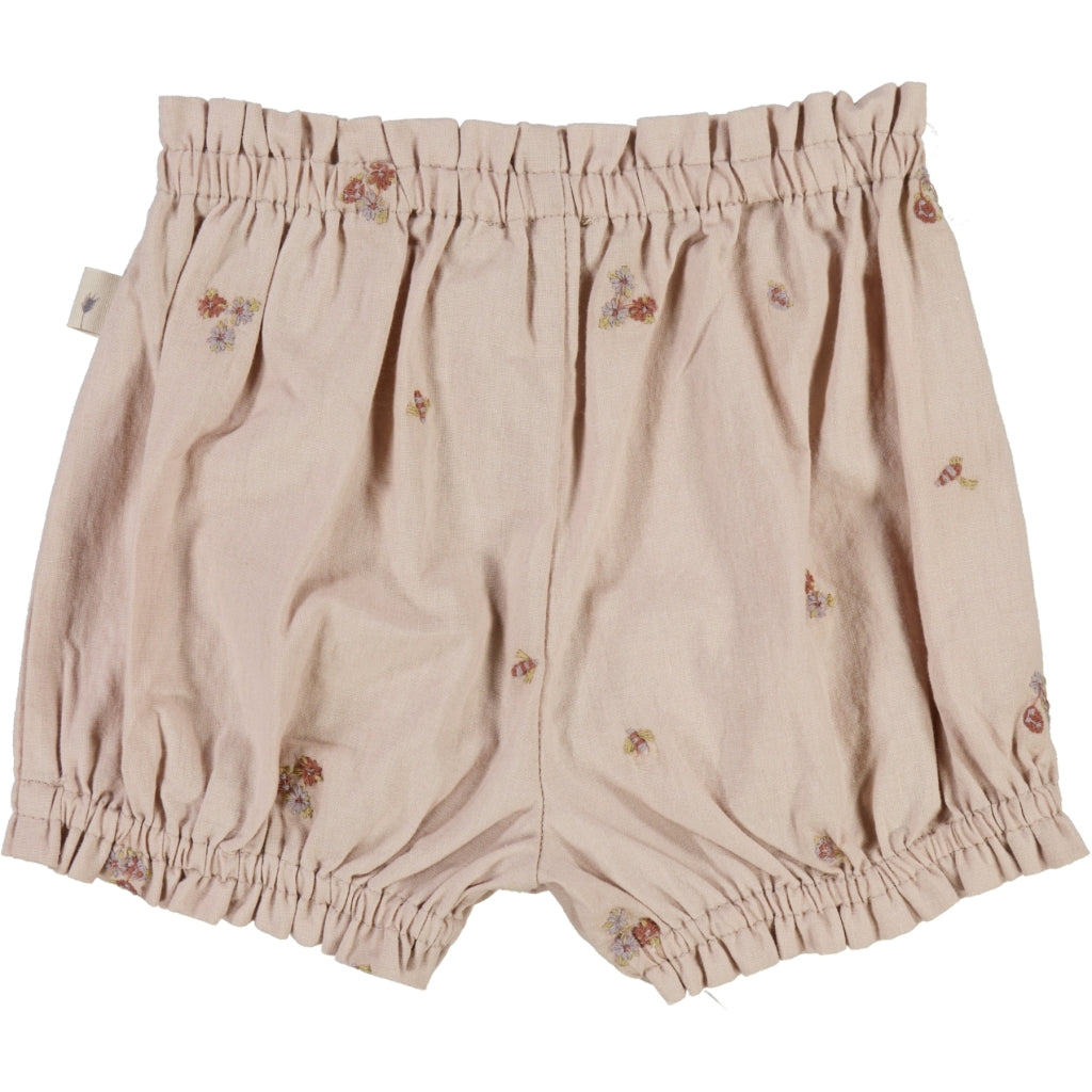 Angie Nappy Shorts, Embroidery Flowers, Wheat