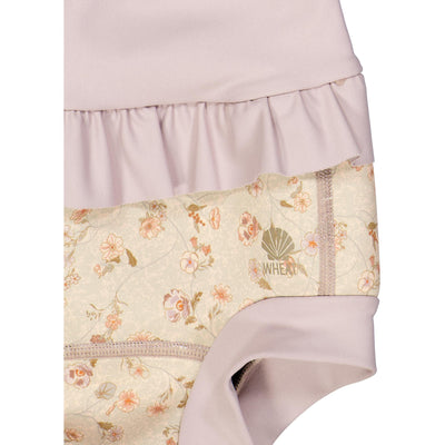 Neopren Svømmebukser, Ruffle, Purple Poppy Flowers, Wheat