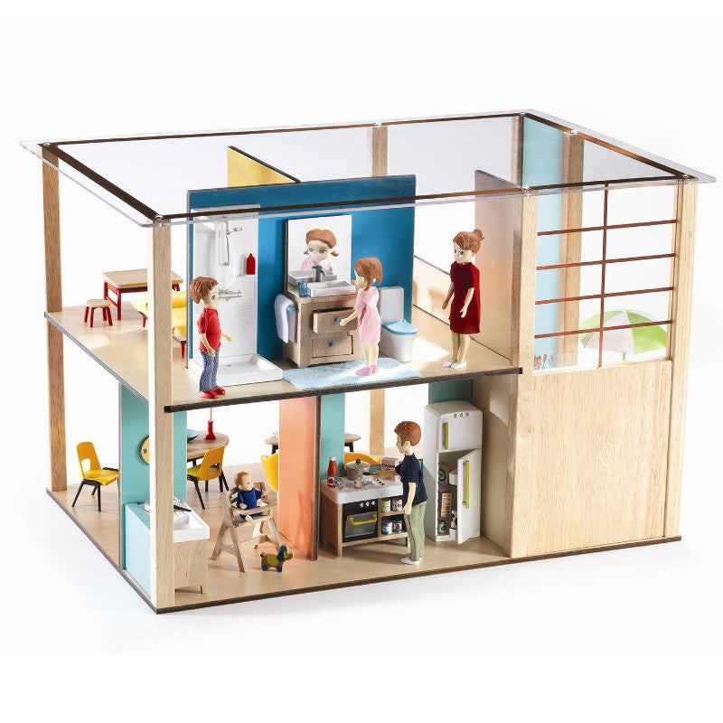 Djeco Dukkehus Mon petit home stort dukkehus bagfra