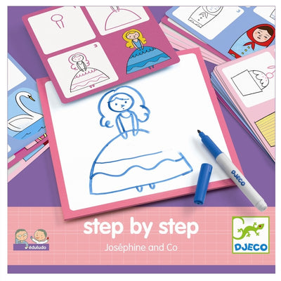 Lær at tegne prinsesser trin for trin fra Djeco