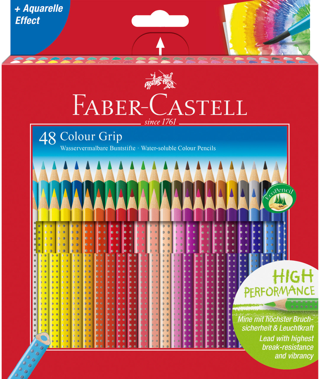 48 Grip Trekantede Akvarel Farveblyanter, 48 Farver, Faber-Castell