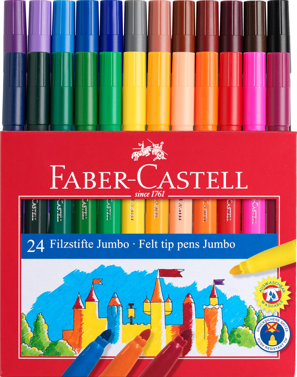 24 Jumbo Tusser, 24 Farver, Faber-Castell