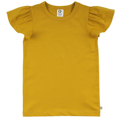 Butterfly Sleeve T-shirt, Mustard, Cozy Me, Müsli by Green Cotton 