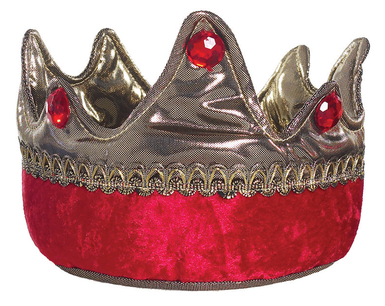 Kongekrone i rød og sølv med "ædelsten"