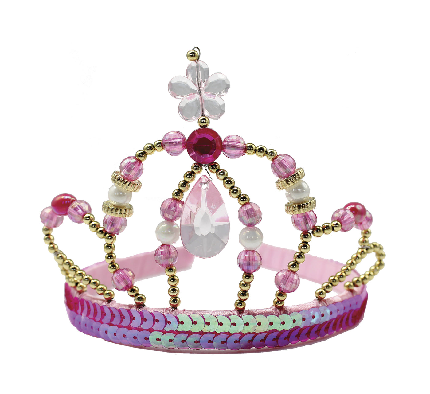 Eventyr Prinsesse Tiara i Guld og Pink fra Great Pretenders